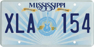 MS license plate XLA154