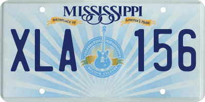 MS license plate XLA156