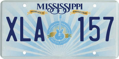 MS license plate XLA157