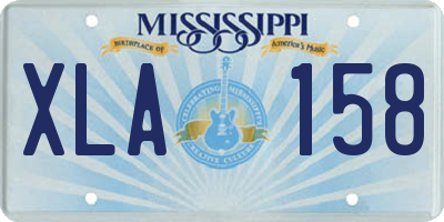 MS license plate XLA158
