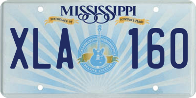 MS license plate XLA160