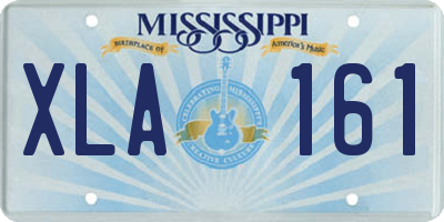 MS license plate XLA161