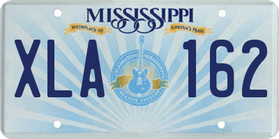 MS license plate XLA162