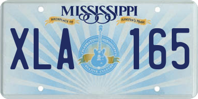 MS license plate XLA165