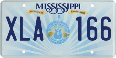 MS license plate XLA166