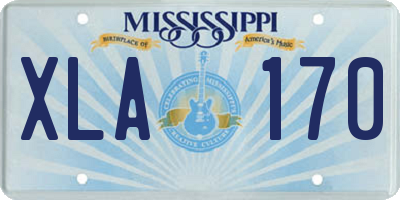 MS license plate XLA170