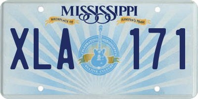 MS license plate XLA171