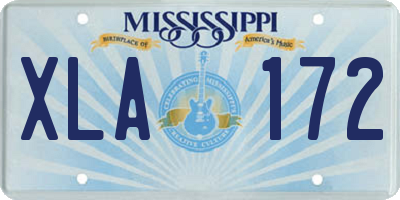 MS license plate XLA172