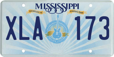 MS license plate XLA173