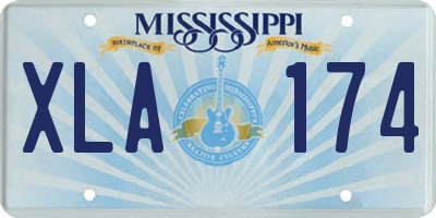 MS license plate XLA174