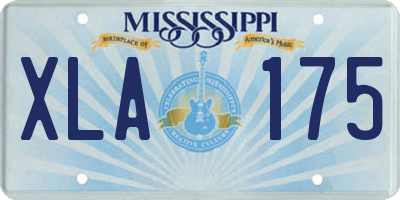 MS license plate XLA175