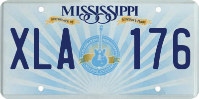MS license plate XLA176