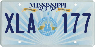 MS license plate XLA177