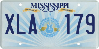 MS license plate XLA179