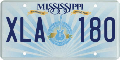MS license plate XLA180