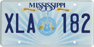 MS license plate XLA182