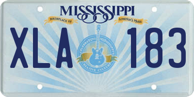 MS license plate XLA183