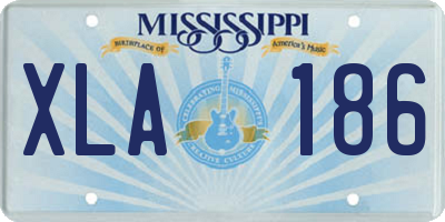 MS license plate XLA186