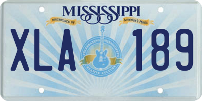 MS license plate XLA189
