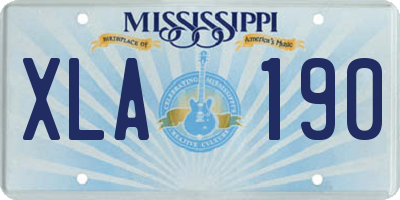MS license plate XLA190