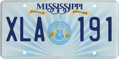 MS license plate XLA191