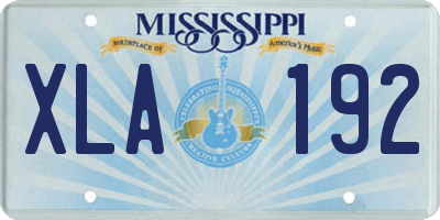 MS license plate XLA192