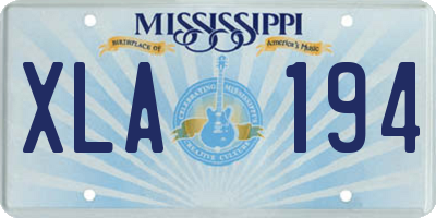 MS license plate XLA194