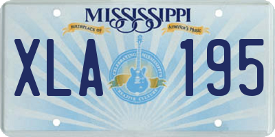 MS license plate XLA195