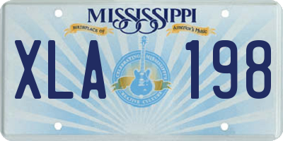 MS license plate XLA198