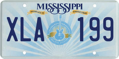 MS license plate XLA199