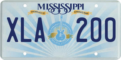 MS license plate XLA200