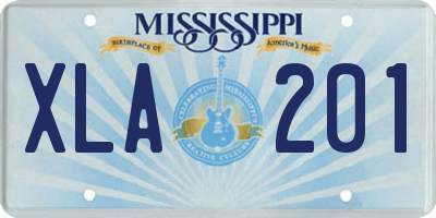 MS license plate XLA201