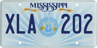 MS license plate XLA202