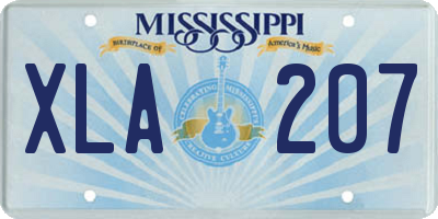 MS license plate XLA207
