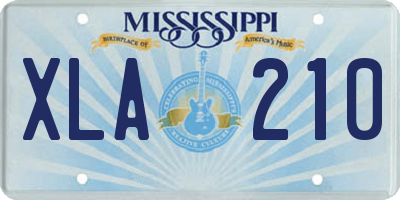 MS license plate XLA210