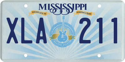 MS license plate XLA211