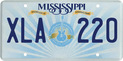 MS license plate XLA220