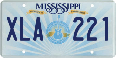 MS license plate XLA221