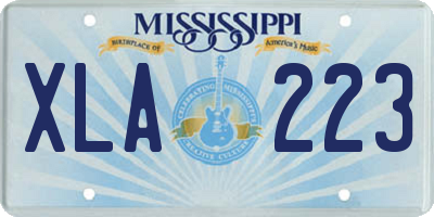 MS license plate XLA223