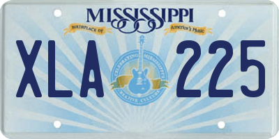 MS license plate XLA225