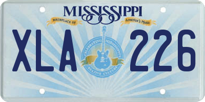 MS license plate XLA226