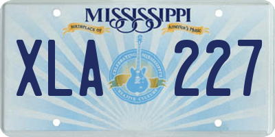 MS license plate XLA227