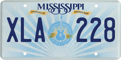 MS license plate XLA228