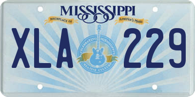 MS license plate XLA229
