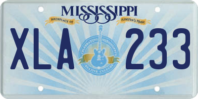 MS license plate XLA233