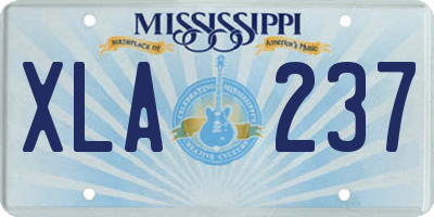 MS license plate XLA237