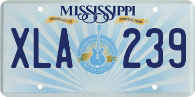 MS license plate XLA239