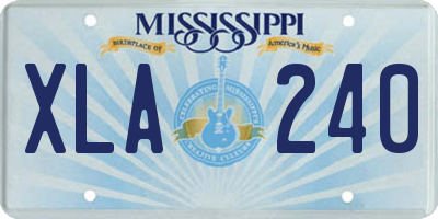 MS license plate XLA240