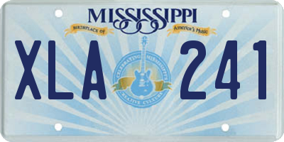 MS license plate XLA241