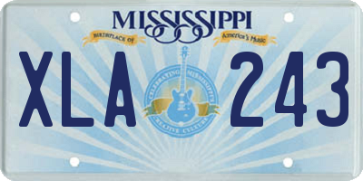 MS license plate XLA243